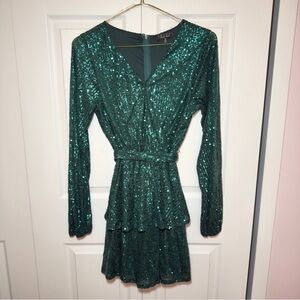 Elegant Green Sequin Dress